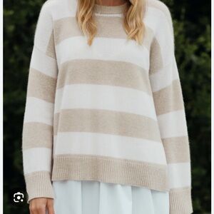 Jenni Kayne Navy Stripe Cashmere Sweater